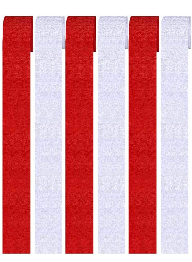 Red and White Crepe Paper Streamers Party Streamer Decorations - Party Decoration Supplies - Great for Various Birthday Party Wedding Festival Party Decorations (12 Rolls, Red White)